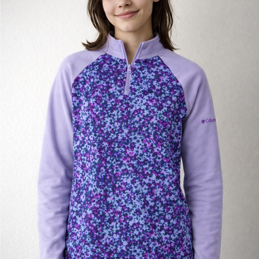 NWT Columbia Purple Floral Fleece Pullover